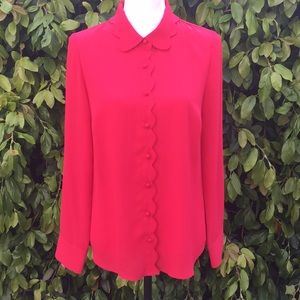 ModCloth scallop red blouse